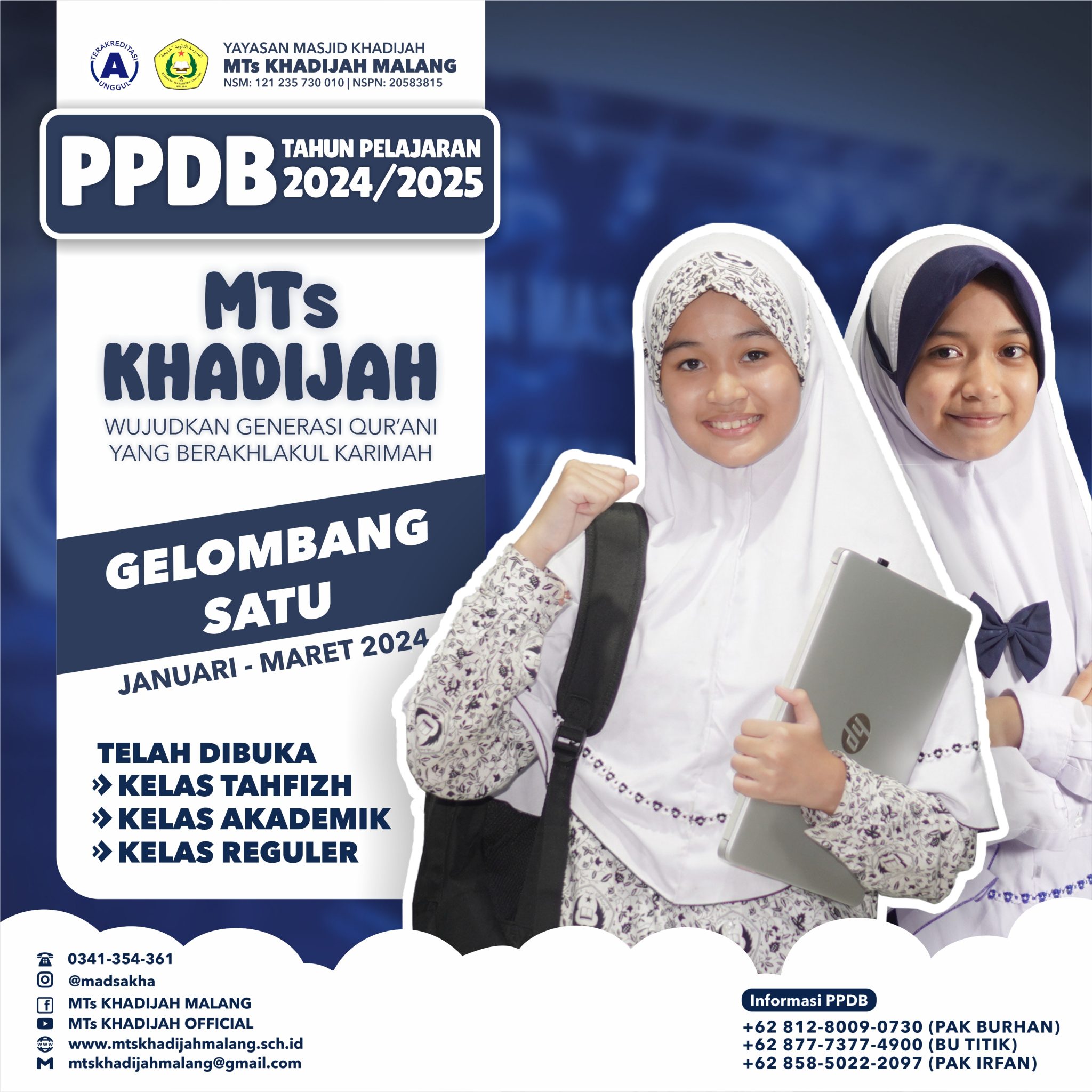 Ppdb - Madrasah Tsanawiyah Khadijah Kota Malang